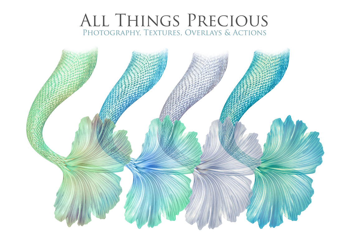 Png transparent Mermaid Tail fin overlays in colourful tints. By ATP Textures Ocean undersea digital backgrounds.